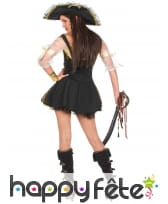 Déguisement femme pirate doré satiné, image 1