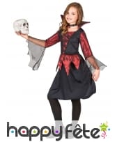Déguisement fille vampire noir et bordeaux satiné, image 2
