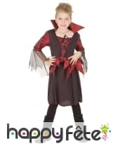 Déguisement fille vampire noir et bordeaux satiné