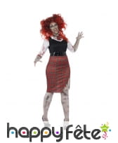 Déguisement grande taille de zombie écolière