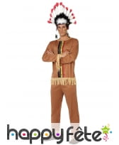 Déguisement indien marron avec franges