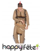 Déguisement indien marron clair effet velours, image 1