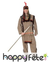 Déguisement indien marron clair effet velours