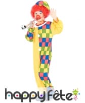 Déguisement jaune et multicolore de petit clown, image 1