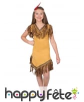 Déguisement jaune marron de petite Indienne