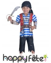 Déguisement ligné bleu blanc de petit pirate