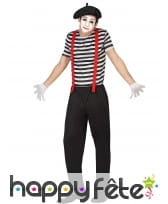 Déguisement ligné de mime pour adulte