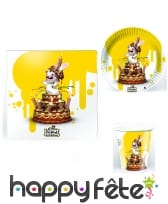 Décoration les Lapins Crétins jaune pour table