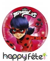Disque Ladybug Miraculous de 21 cm en sucre