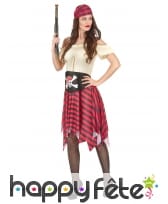 Déguisement ligné noir rouge de piratesse, image 1