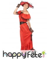 Déguisement longue robe rouge droite années 50, image 1