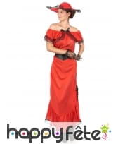 Déguisement longue robe rouge droite années 50