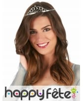 Diadème métallique argenté luxe, femme, image 1