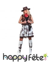 Déguisement marron blanc de cow-girl