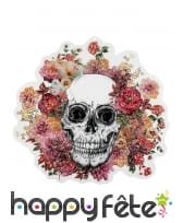 Déco murale crâne fleuri de 50cm.