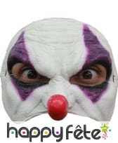 Demi masque clown blanc yeux violets