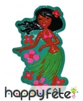 Déco murale danseuse Vahiné fleurie 55cm
