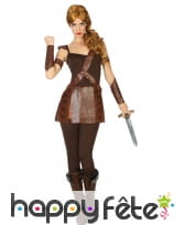 Déguisement marron de femme gladiatrice