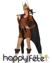 Déguisement marron de femme viking