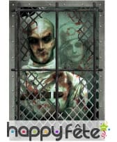 Déco murale fenêtre d'asile Halloween