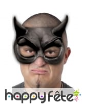 Demi-masque loup de diable noir en latex
