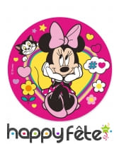 Disque Minnie Mouse sur fond rose en azyme, 20 cm