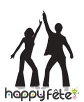 Décors muraux silhouettes danseurs Disco 83 cm