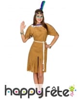 Déguisement marron uni de femme indienne