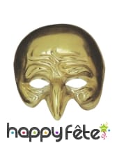 Demi-masque vénitien doré nez crochu