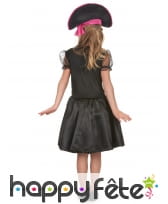 Déguisement noir blanc rose de petite piratesse, image 2