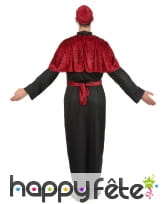 Déguisement noir de prêtre avec capeline rouge, image 2