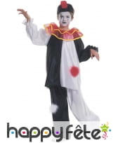 Déguisement noir et blanc de petit Pierrot