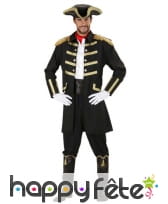 Déguisement noir et doré de capitaine pirate