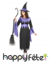 Déguisement noir et violet de sorcière pour adulte, image 1