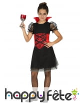 Déguisement noire et rouge de vampiresse enfant