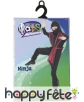 Costume enfant de ninja noir, image 1