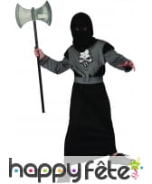 Déguisement noir gris de bourreau pour enfant