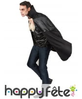 Déguisement noir satiné de vampire avec cape, image 1
