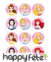Déco pour biscuits Princesses Disney de 8 cm