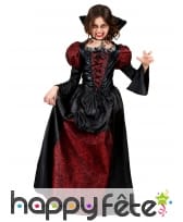 Déguisement petite comtesse vampire rouge et noir