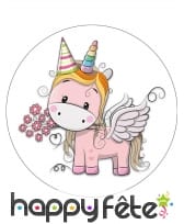 Disque petite licorne de 21 cm en azyme, image 1