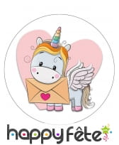 Disque petite licorne de 21 cm en azyme, image 2