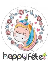 Disque petite licorne de 21 cm en azyme, image 3