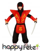 Déguisement petit ninja rouge avec larges épaules