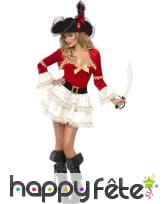 Déguisement pirate rouge femme sexy, image 3