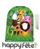 Double passe-têtes animaux de la jungle rigolos