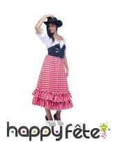Déguisement robe à carreaux rouges western