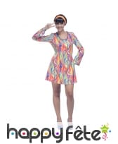 Déguisement robe à motifs flashy années 60