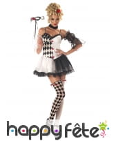 Déguisement robe arlequin courte
