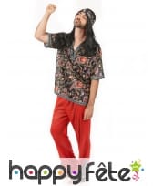 Déguisement rouge avec motifs hippie pour homme, image 1